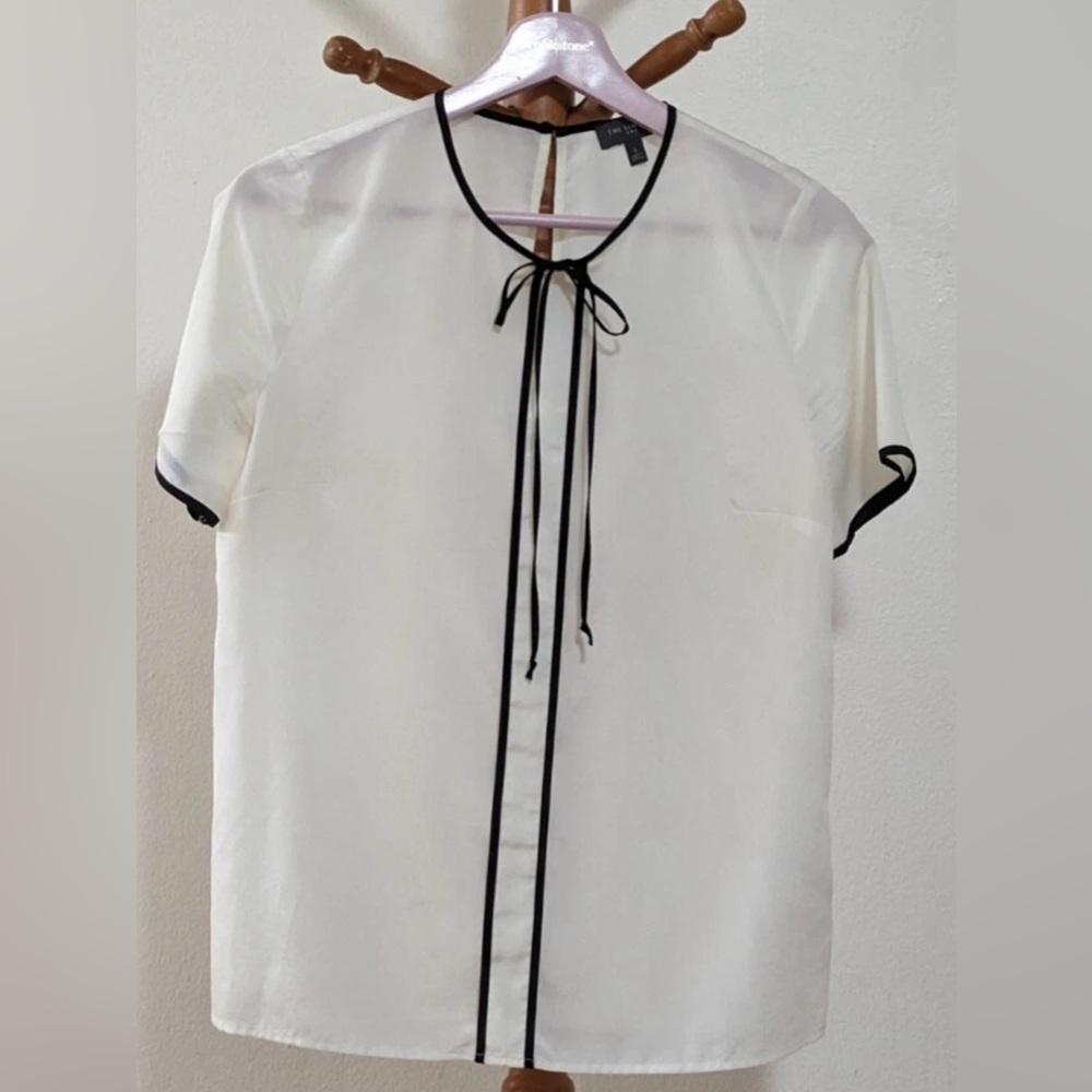 The Limited Cream Blouse with Black Accents